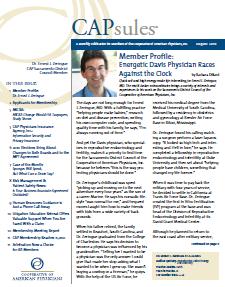 Dr. Zeringue featured in the CAP/MPT Capsules Newsletter for members